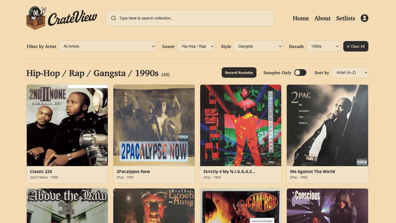 Record Roulette in action